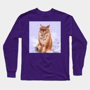 snow cat red Long Sleeve T-Shirt